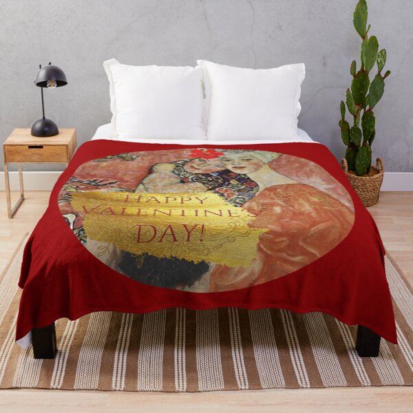 Item preview, Happy Valentine's Day in Red and Gold designed and sold by VintageArtByIda.