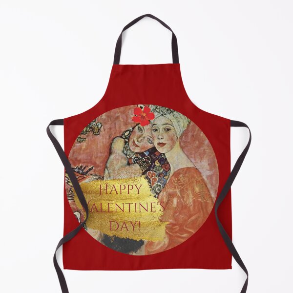 Item preview, Happy Valentine's Day in Red and Gold designed and sold by VintageArtByIda.