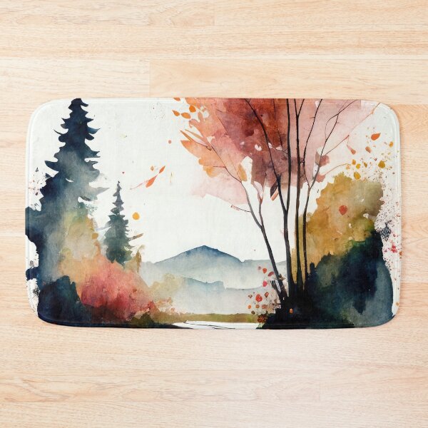 Item preview, Winding road after autumn rain watercolor designed and sold by artefacta.
