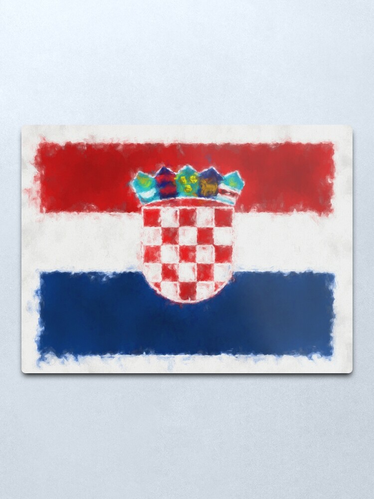 Alternate view of Croatia Flag Reworked No. 66, Series 5 Metal Print