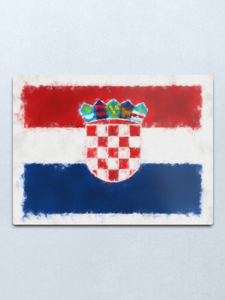 Alternate view of Croatia Flag Reworked No. 66, Series 5 Metal Print