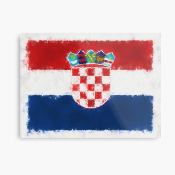 Croatia Flag Reworked No. 66, Series 5 Metal Print