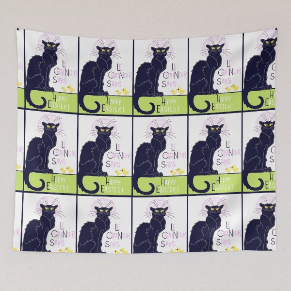 Item preview, Le Chat Noir dice Felices Pascuas designed and sold by QuirkyCatz.