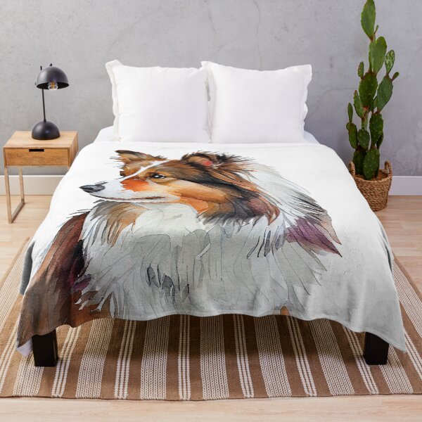 Item preview, Watercolor Painting of Shetland Sheepdog Small Dog Breed designed and sold by Nalaxation.