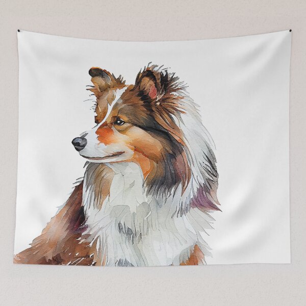 Artikelvorschau, Watercolor Painting of Shetland Sheepdog Small Dog Breed entworfen und verkauft von Nalaxation.