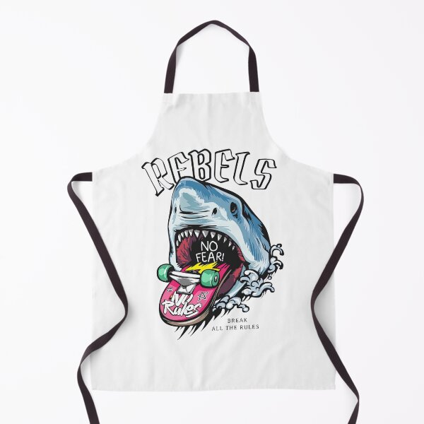 Item preview, Skate, Rebels Slogan With Shark And Skateboard in Mouth , Skateboard designed and sold by Skateboard-Art.
