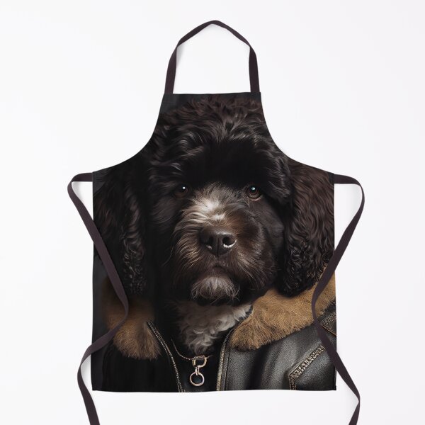 Item preview, Portuguese Water wearing leather jacket - Dog Breed Portrait designed and sold by Nalaxation.