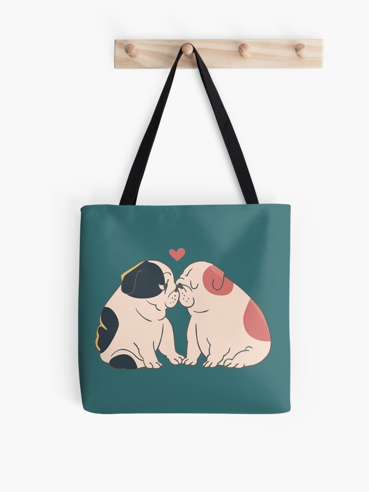 Thumbnail 1 of 2, Tote Bag, English Bulldog Kisses designed and sold by Huebucket.