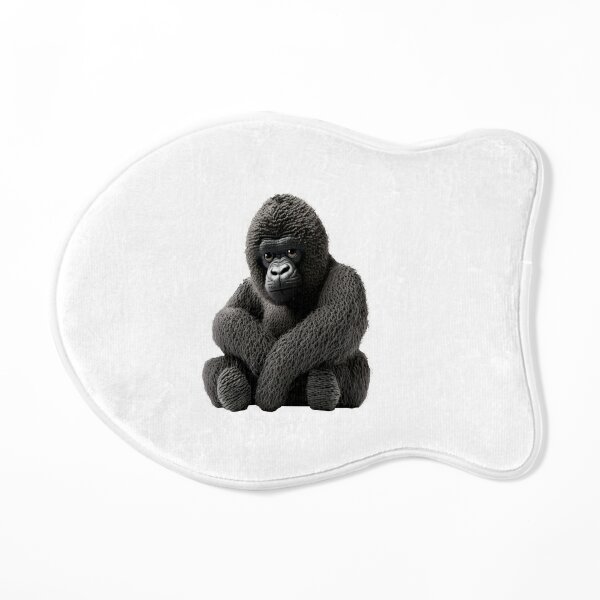 Black White Gorilla Bath Mat