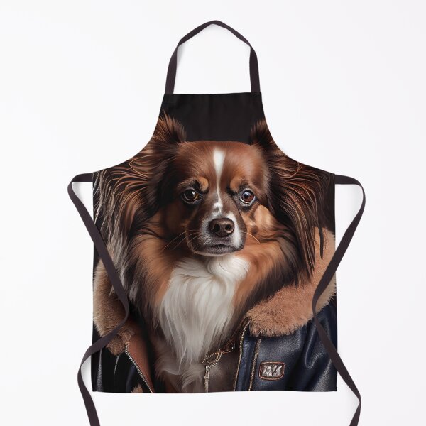 Artikelvorschau, Papillon wearing leather jacket - Dog Breed Portrait entworfen und verkauft von Nalaxation.