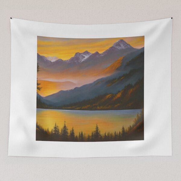 Item preview, Glacier Lake With Gorgeous Sunset and Mountains designed and sold by CMHerd.
