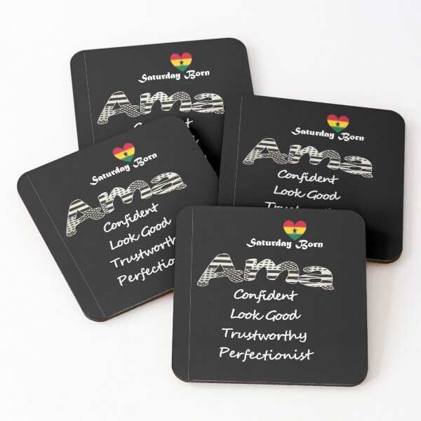 Item preview, Saturday Born Ghanaian Female Name 'Ama' in black and white designed and sold by WhoWeAre.