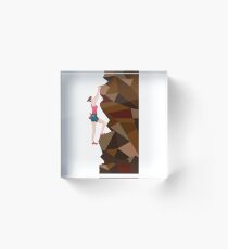 Vintage Cool Girl Rock Climbing Acrylic Block