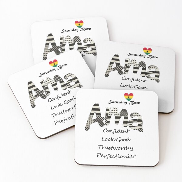 Item preview, Saturday Born Ghanaian Female Name 'Ama' in black and white designed and sold by WhoWeAre.