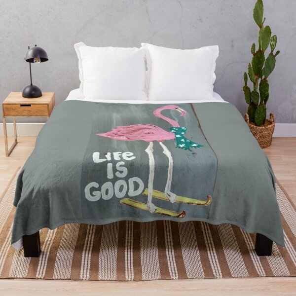 Item preview, Flamingo skier cute sports guy painting designed and sold by vibeno1.