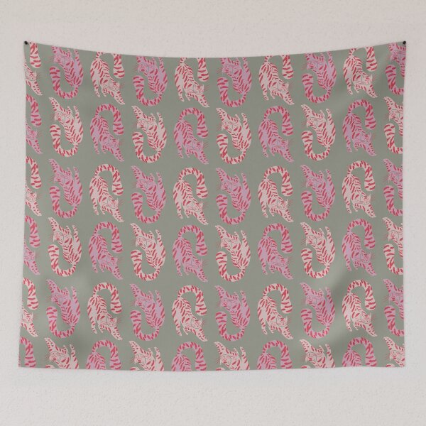 Item preview, Cute Jungle Tigers Pattern In Muted Colors Sage Green designed and sold by scorpiolane.