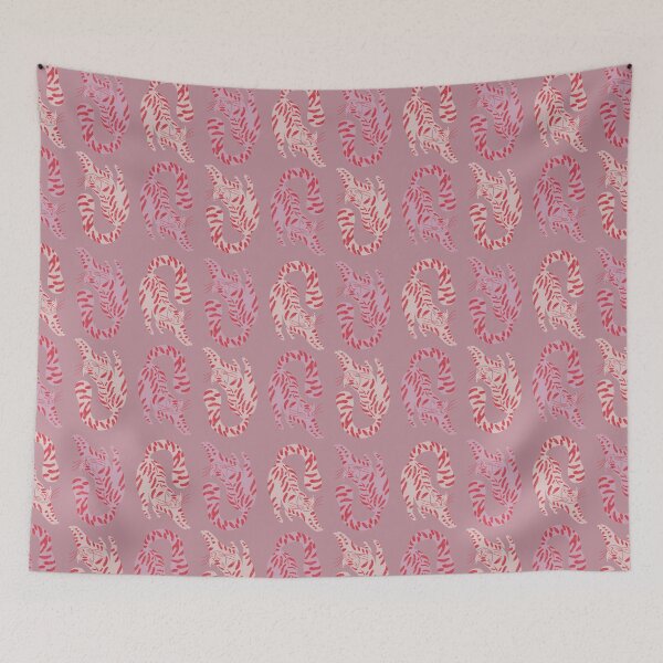 Item preview, Cute Jungle Tigers Pattern In Muted Colors Deep Pink designed and sold by scorpiolane.