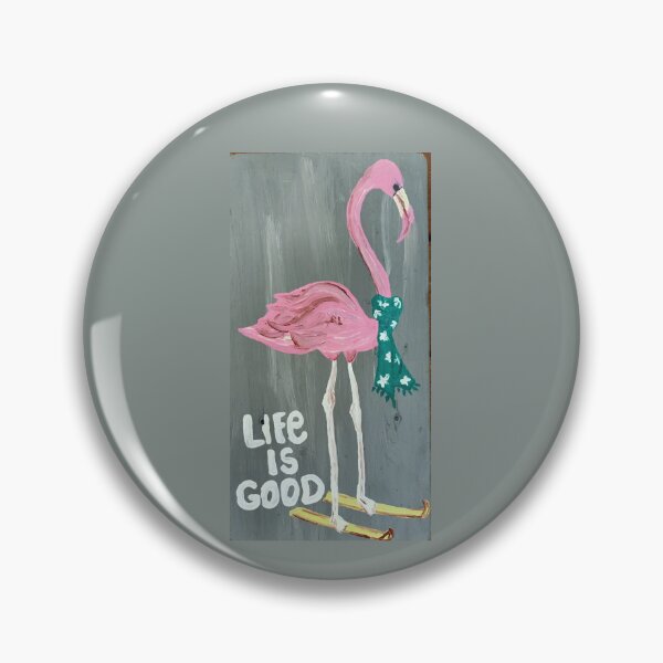 Item preview, Flamingo skier cute sports guy painting designed and sold by vibeno1.