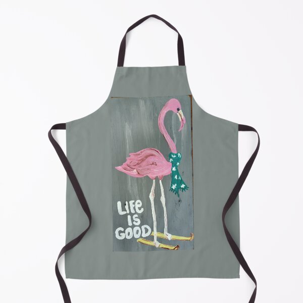 Item preview, Flamingo skier cute sports guy painting designed and sold by vibeno1.