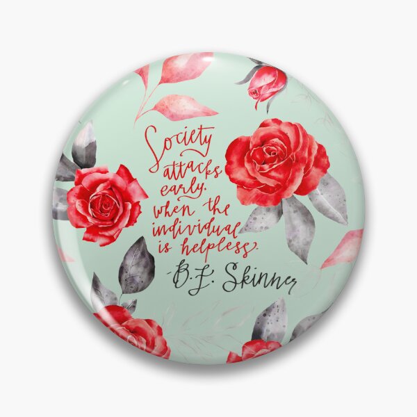 Item preview, BF Skinner Red Floral Quote Seamloess Print designed and sold by abawizard.