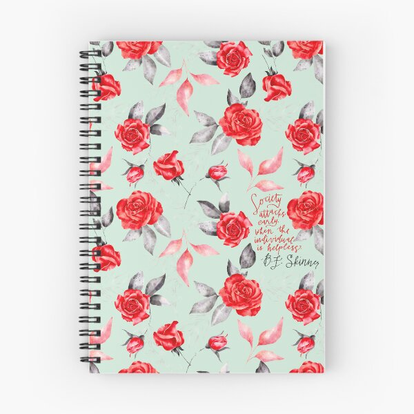Aperçu de l'œuvre Citation florale rouge BF Skinner, impression sans couture créée et vendue par abawizard.