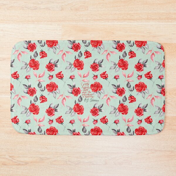 Item preview, BF Skinner Red Floral Quote Seamloess Print designed and sold by abawizard.