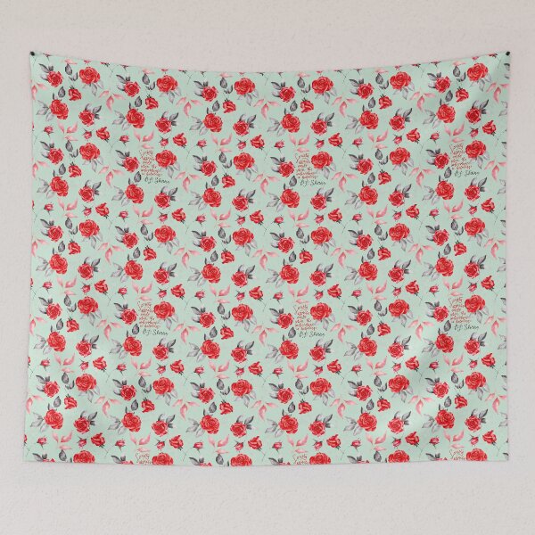 Item preview, BF Skinner Red Floral Quote Seamloess Print designed and sold by abawizard.