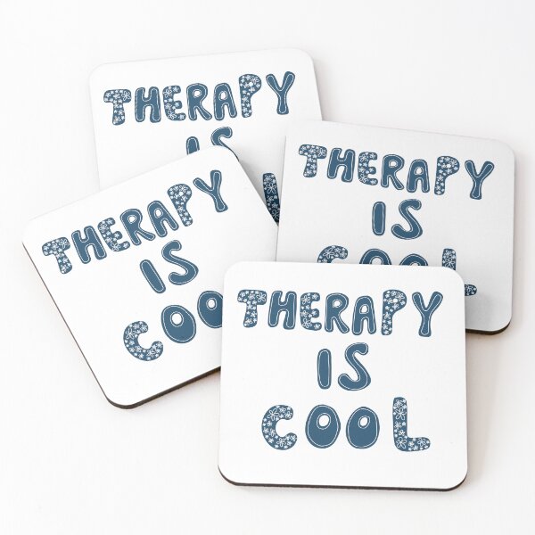 Item preview, Therapy Is Cool | Navy Blue & White Floral designed and sold by SpiralingMind.