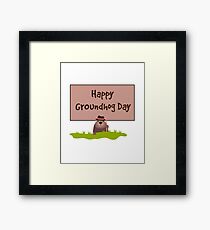 Happy Groundhog Day 2019 Framed Print