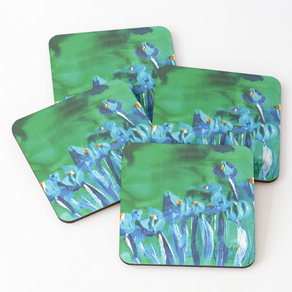 Item preview, Vibrant Blue and Green Flowers designed and sold by VibrantArtwork.