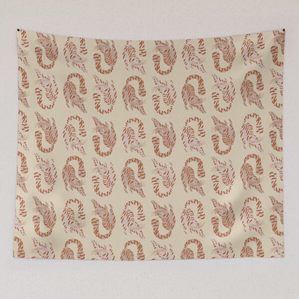 Item preview, Cute Jungle Tigers Pattern In Muted Colors Brown & Muted Yellow designed and sold by scorpiolane.