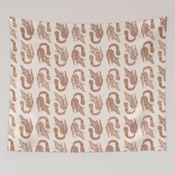 Item preview, Cute Jungle Tigers Pattern In Muted Colors Cream & Brown designed and sold by scorpiolane.