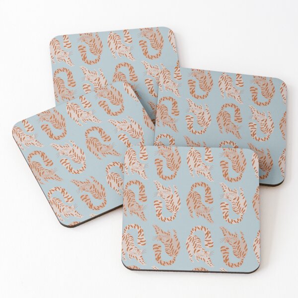 Item preview, Cute Jungle Tigers Pattern In Muted Colors Deep Blue & Brown designed and sold by scorpiolane.