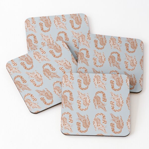 Item preview, Cute Jungle Tigers Pattern In Muted Colors Gray Blue & Brown designed and sold by scorpiolane.