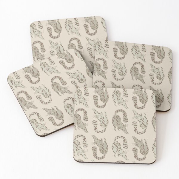 Item preview, Cute Jungle Tigers Pattern In Muted Colors Green & Muted Yellow designed and sold by scorpiolane.