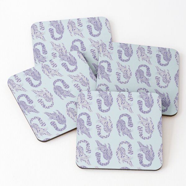 Item preview, Cute Jungle Tigers Pattern In Muted Colors Light & Dark Blue designed and sold by scorpiolane.