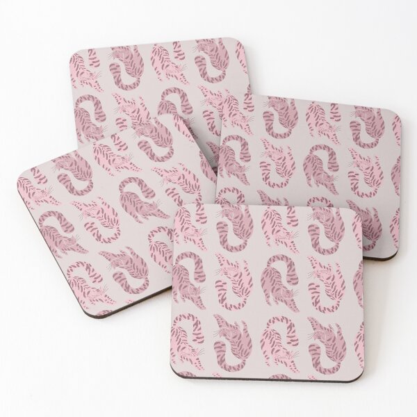 Item preview, Cute Jungle Tigers Pattern In Muted Colors Light & Dark Muted Pink designed and sold by scorpiolane.