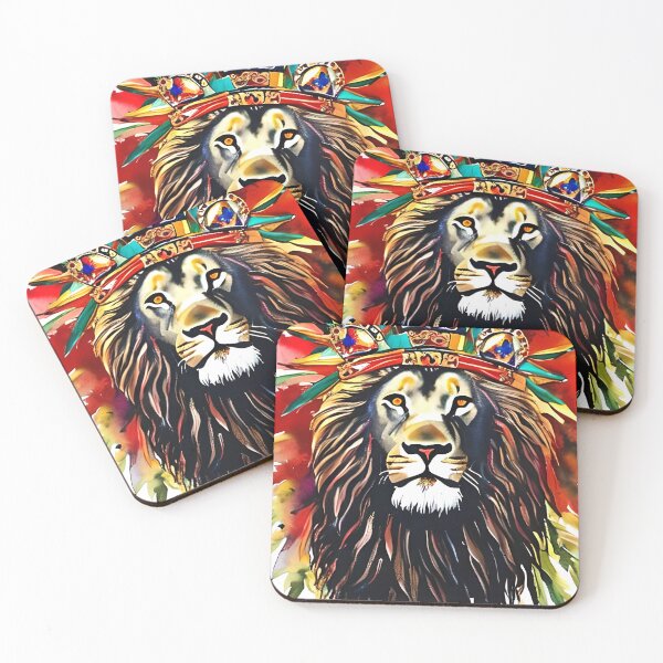Item preview, Majestic King, colorful Lion King with crown, Lion of Judah designed and sold by ArtistryCynthie.