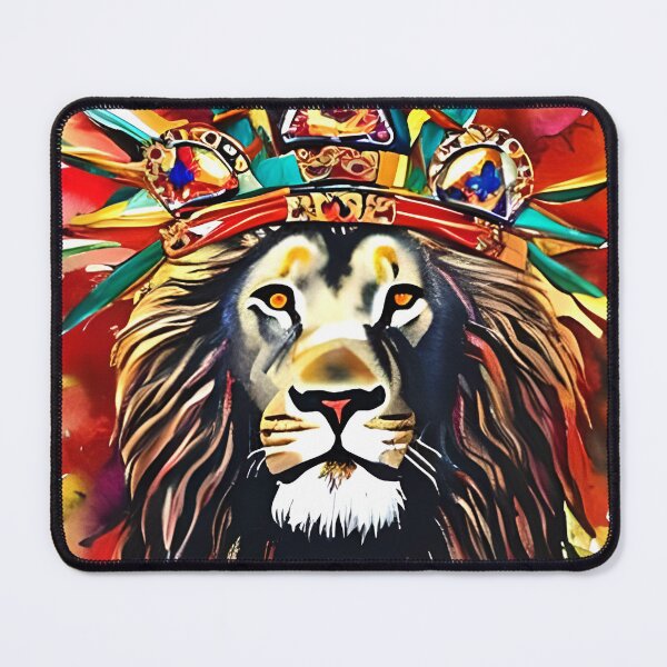 Item preview, Majestic King, colorful Lion King with crown, Lion of Judah designed and sold by ArtistryCynthie.