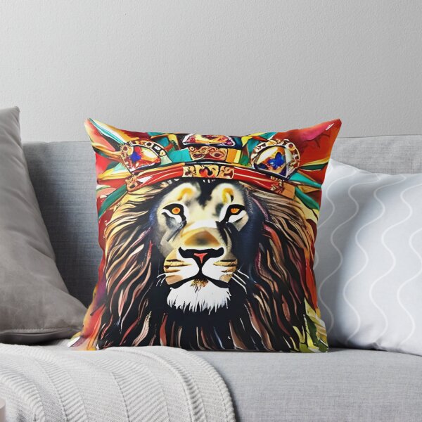 Item preview, Majestic King, colorful Lion King with crown, Lion of Judah designed and sold by ArtistryCynthie.