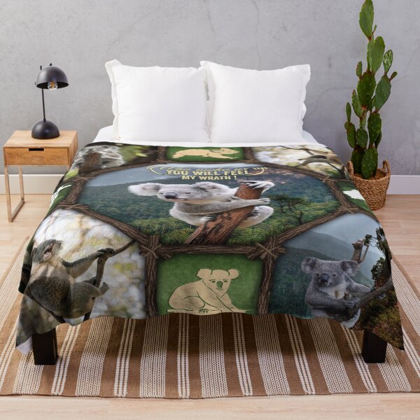 Item preview, koala design, images with illustrators and wood  style : Who woke us up, YOU WILL FEEL MY WRATH! designed and sold by BAYIDESIGNER.