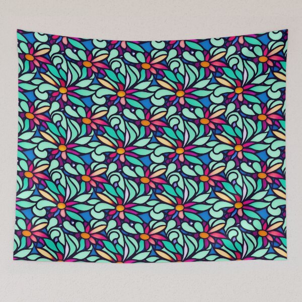 Item preview, Vibrant Multicolor Flower Abstract Art - Stained Glass  designed and sold by Artilize.