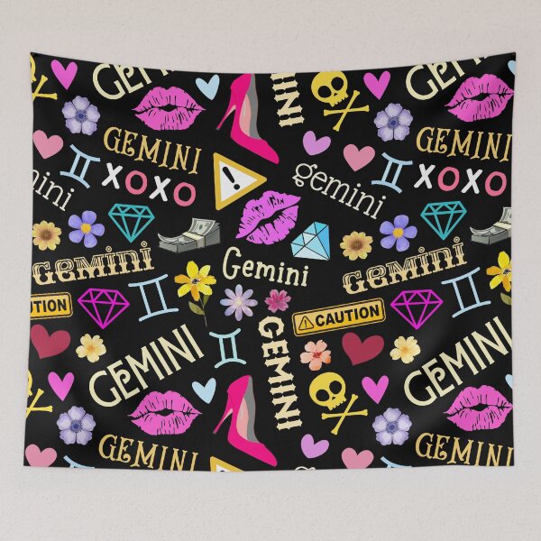 Item preview, Neon Gemini All Over Pattern designed and sold by Hellofriendco.