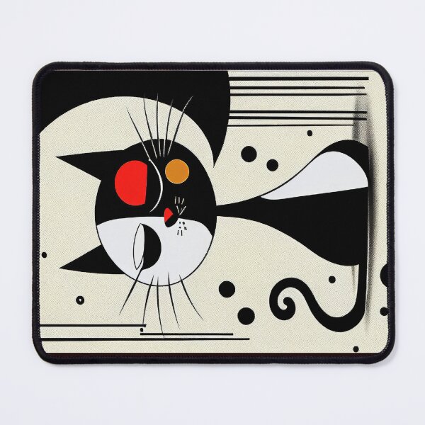 Item preview, Mid Century Black and White Cat 2 Abstract Art Print Painting Wall Decor designed and sold by winterkitty88.