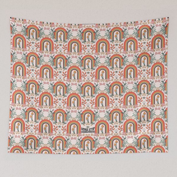 Item preview, Observation Rainbow Retro Seamless Print designed and sold by abawizard.