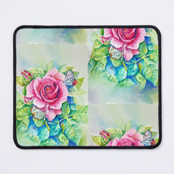 Item preview, Pink Rose & Butterflies-v1 designed and sold by Lalita-Designs.