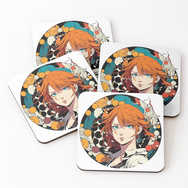 Item preview, Vibrant Anime Redhead: Circle T-Shirt Design designed and sold by VintageVirtual.