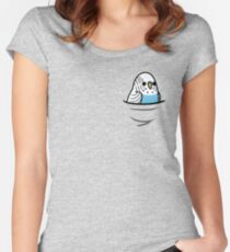 Zu viele Vögel! - Blauer Wellensittich Tailliertes Rundhals-Shirt