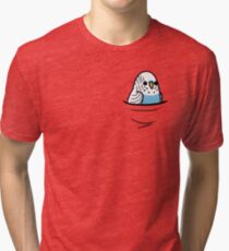Too Many Birds! - Blue Budgie Tri-blend T-Shirt