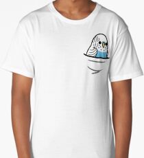 Too Many Birds! - Blue Budgie Long T-Shirt